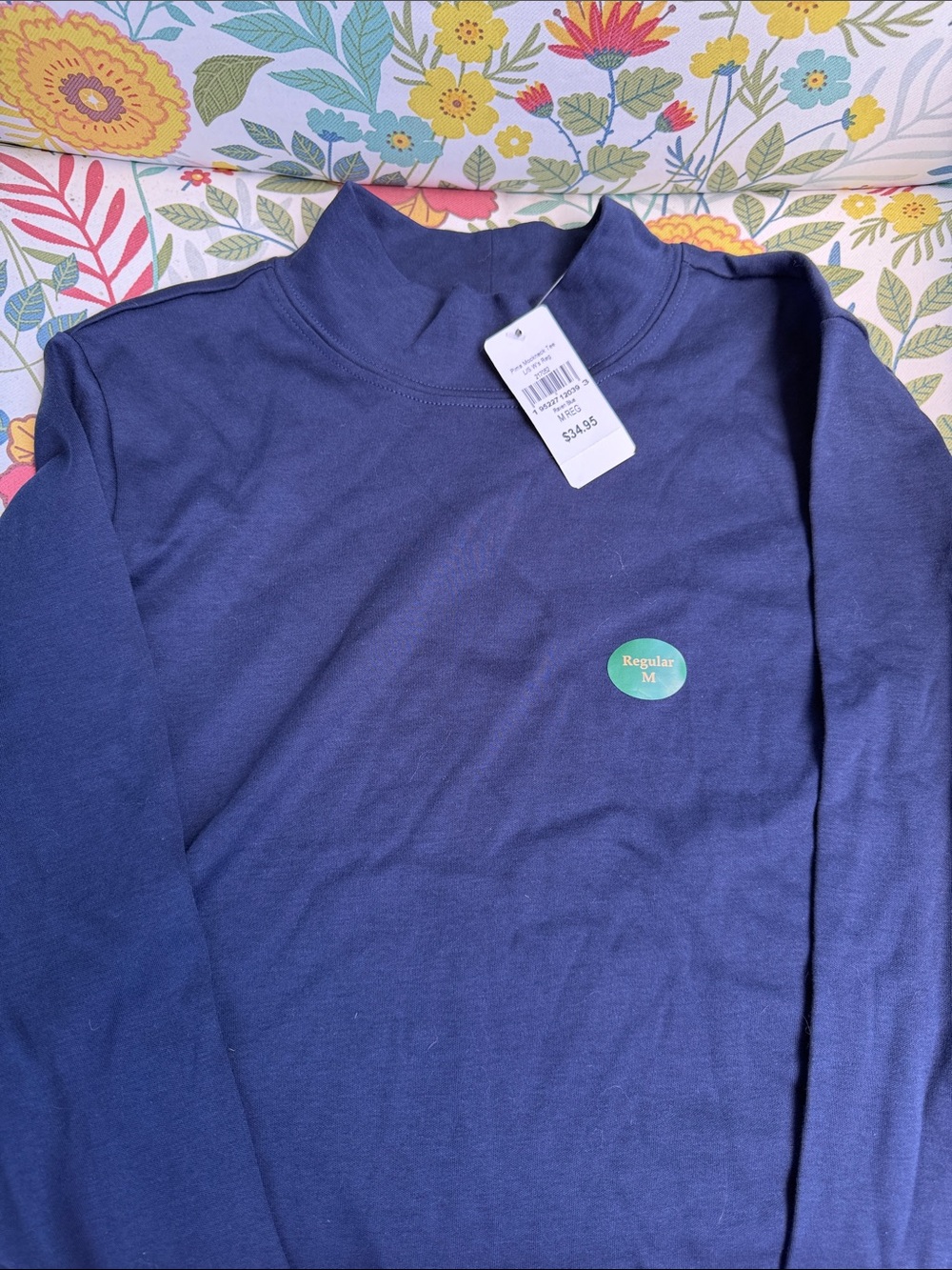 L.L.Bean Supima Cotton Mockneck Tee Women’s Medium NWT Raven Blue